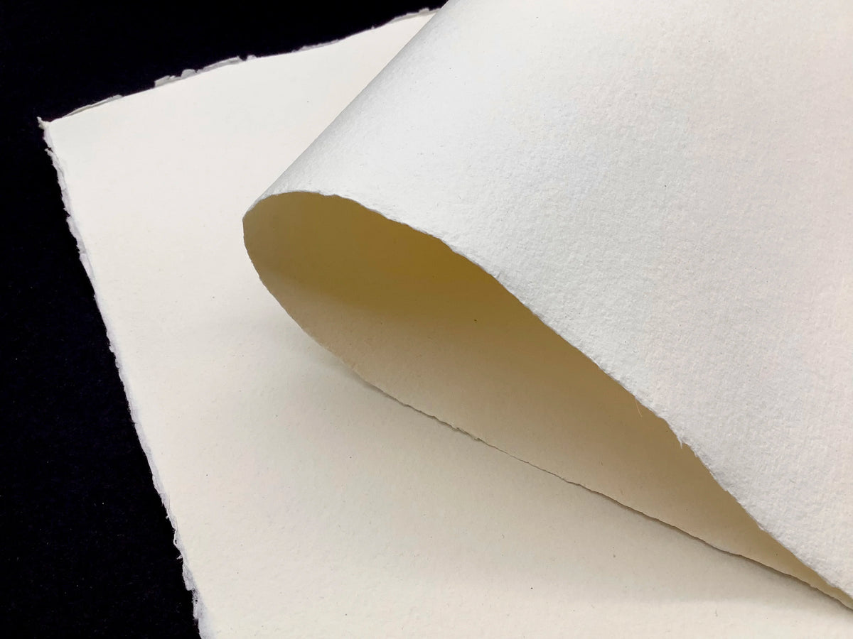 Black Rag Paper Khadi - White Rag 210gsm - A3– Shepherds Arts